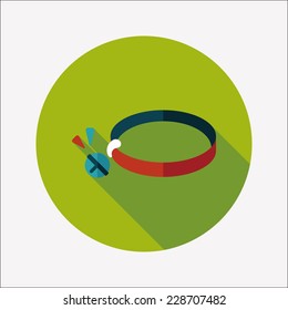 Pet dog chains flat icon with long shadow,eps10