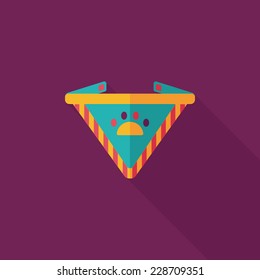 Pet dog chains flat icon with long shadow,eps10
