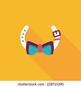 Pet dog chains flat icon with long shadow,eps10
