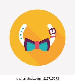 Pet dog chains flat icon with long shadow,eps10
