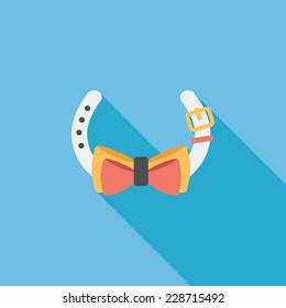Pet dog chains flat icon with long shadow,eps10
