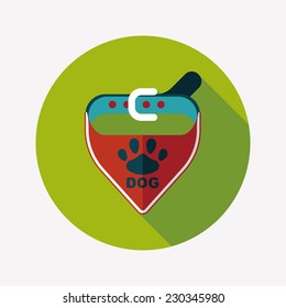 Pet dog chains flat icon with long shadow,eps10