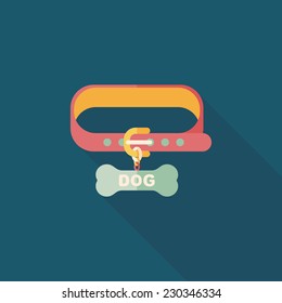 Pet dog chains flat icon with long shadow,eps10