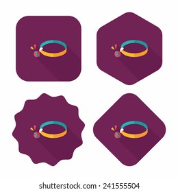Pet dog chains flat icon with long shadow,eps10