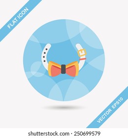Pet dog chains flat icon with long shadow,eps10