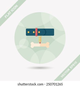 Pet dog chains flat icon with long shadow,eps10