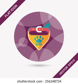 Pet dog chains flat icon with long shadow,eps10
