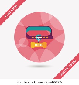 Pet dog chains flat icon with long shadow,eps10
