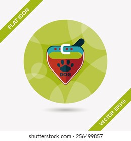 Pet dog chains flat icon with long shadow,eps10