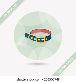 Pet dog chains flat icon with long shadow,eps10