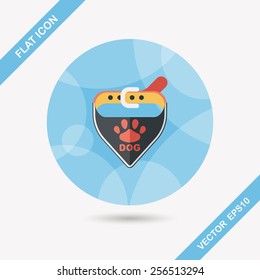 Pet dog chains flat icon with long shadow,eps10