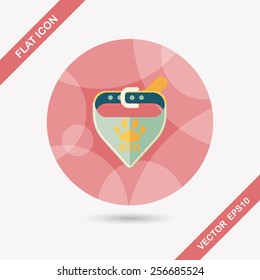 Pet dog chains flat icon with long shadow,eps10