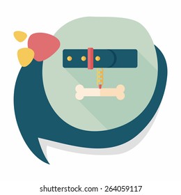 Pet dog chains flat icon with long shadow,eps10