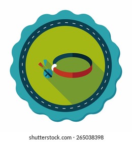 Pet dog chains flat icon with long shadow,eps10