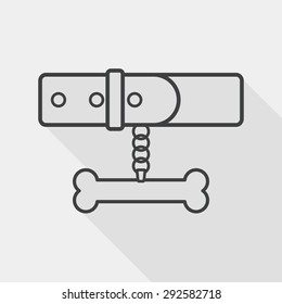 Pet dog chains flat icon with long shadow,eps10