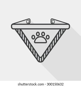 Pet dog chains flat icon with long shadow, line icon