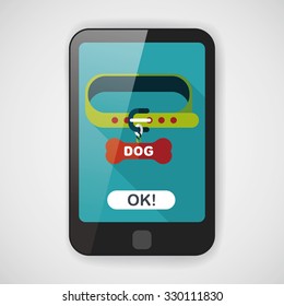 Pet dog chains flat icon with long shadow,eps10