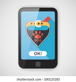 Pet dog chains flat icon with long shadow,eps10