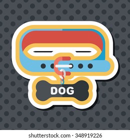 Pet dog chains flat icon with long shadow,eps10