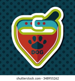 Pet dog chains flat icon with long shadow,eps10