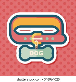 Pet dog chains flat icon with long shadow,eps10