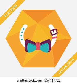 Pet dog chains flat icon with long shadow,eps10