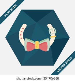 Pet dog chains flat icon with long shadow,eps10