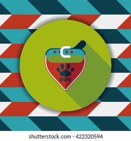 Pet dog chains flat icon with long shadow,eps10