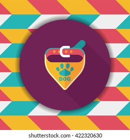 Pet dog chains flat icon with long shadow,eps10