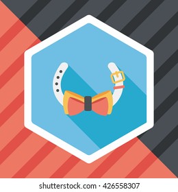 Pet dog chains flat icon with long shadow,eps10