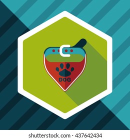Pet dog chains flat icon with long shadow,eps10