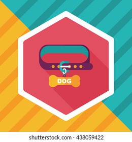 Pet dog chains flat icon with long shadow,eps10