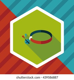 Pet dog chains flat icon with long shadow,eps10