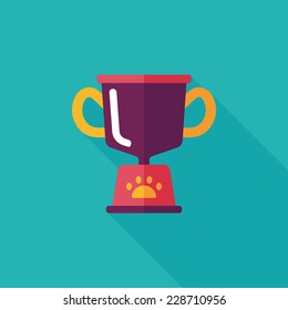 Pet dog champion flat icon with long shadow, eps10