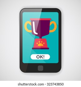Pet dog champion flat icon with long shadow, eps10