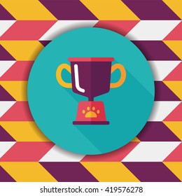 Pet dog champion flat icon with long shadow, eps10