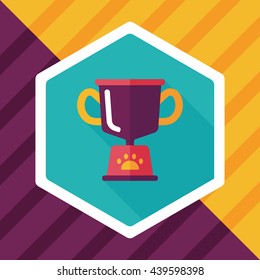 Pet dog champion flat icon with long shadow, eps10