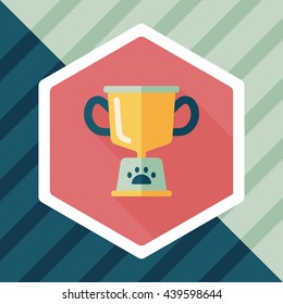 Pet dog champion flat icon with long shadow, eps10