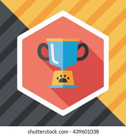 Pet dog champion flat icon with long shadow, eps10