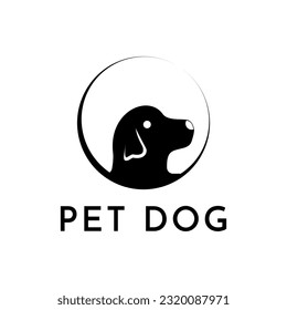 Plantilla de diseño del logotipo de círculo de perros mascotas