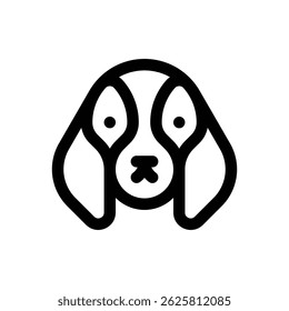 Pet dog. Editable stroke vector icon.