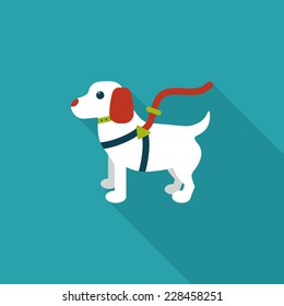 Pet dog flat icon with long shadow,eps10