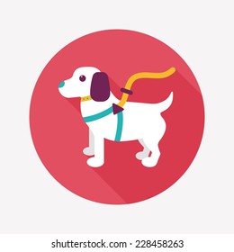 Pet dog flat icon with long shadow,eps10