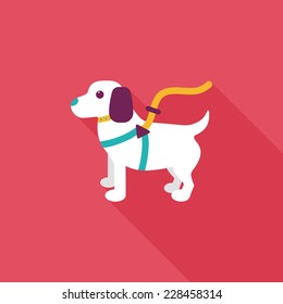 Pet dog flat icon with long shadow,eps10