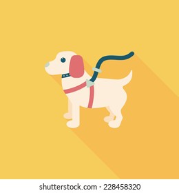 Pet dog flat icon with long shadow,eps10