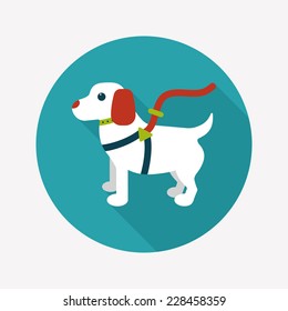 Pet dog flat icon with long shadow,eps10