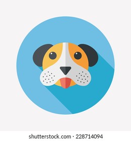 Pet dog flat icon with long shadow, eps10