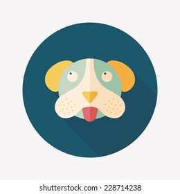 Pet dog flat icon with long shadow, eps10