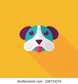 Pet dog flat icon with long shadow, eps10