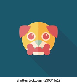 Pet dog flat icon with long shadow,eps10